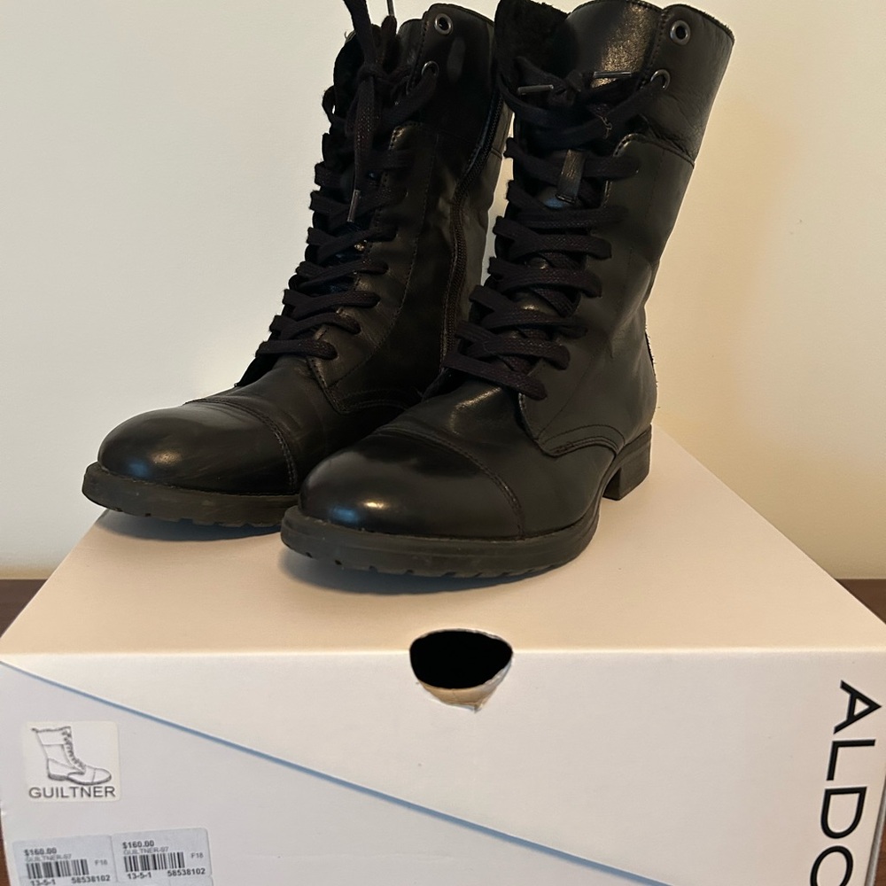 Aldo Black Combat & Moto Boots for Women